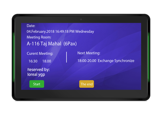 15.6" Meeting Room Display / Touchpanel für Raumbuchungssystem für Seminarraum, Schulungsraum - Front