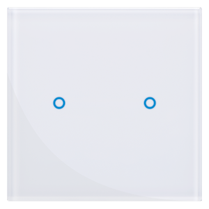 KNX Glastaster in weiß mit 2 Tasten