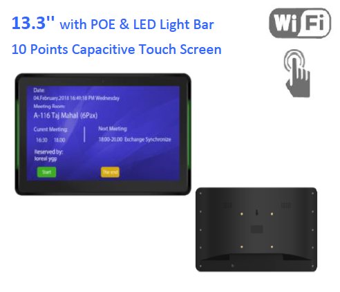 13.3" Display für die Raumbuchung in der Konferenztechnik - Digitale Türschilder für Besprechungsraum, Tagungsraum - Front