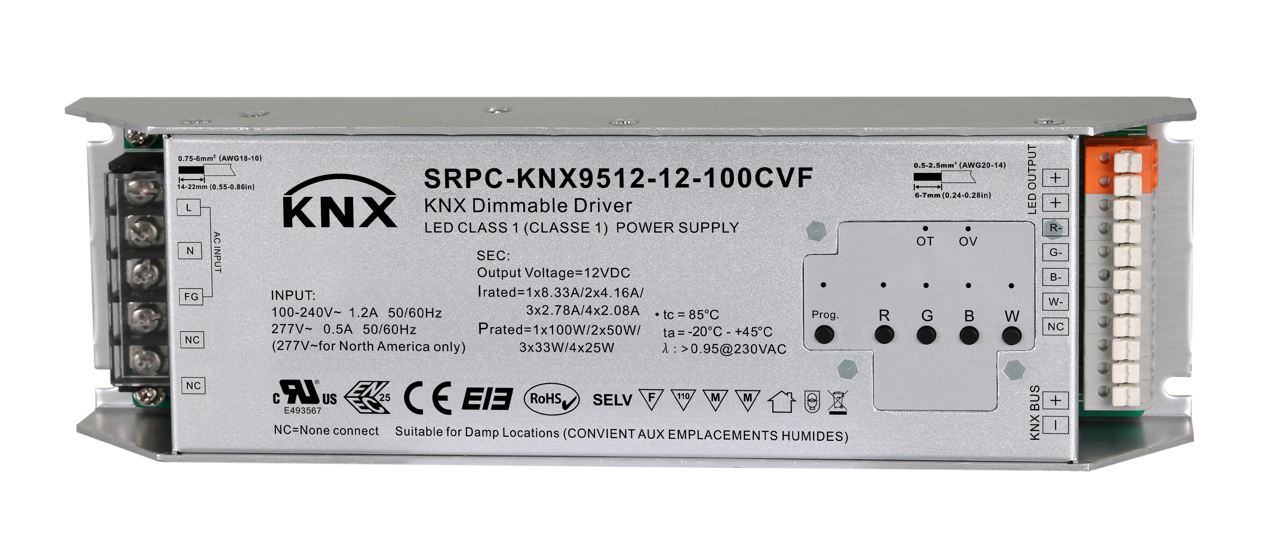 12v knx rgbw led dimmer mit integriertem 100w netzteil