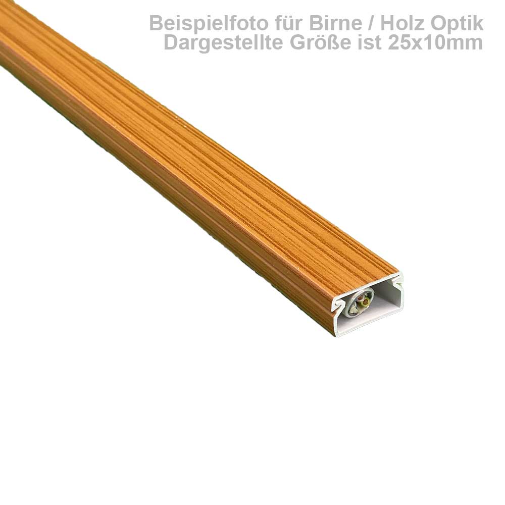 15x15 mm Kabelkanal Birne Holz Optik Selbstklebend 1m