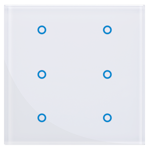 KNX Glastaster in weiß mit 6 Tasten