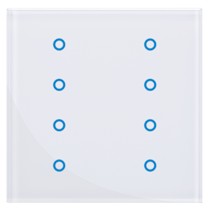 KNX Glastaster in weiß mit 8 Tasten