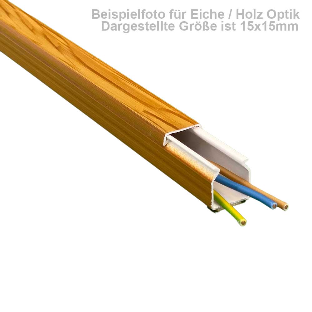 Kabelkanal Selbstklebend Eiche Holzoptik –  2x 1 Meter, 25x25 mm