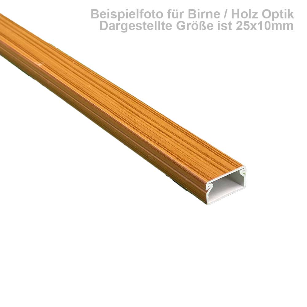 15x15 mm Kabelkanal Birne Holz Optik Selbstklebend 1m