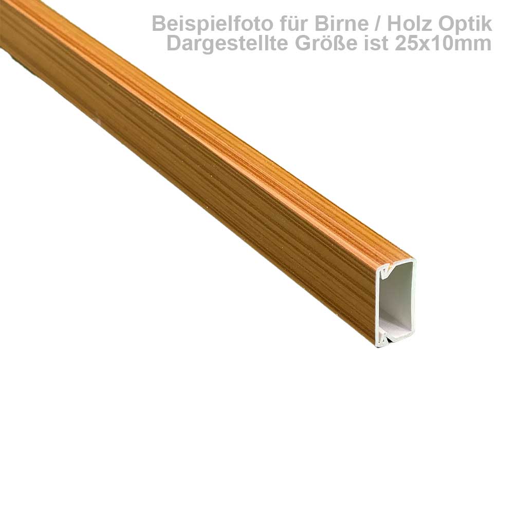 15x15 mm Kabelkanal Birne Holz Optik Selbstklebend 1m