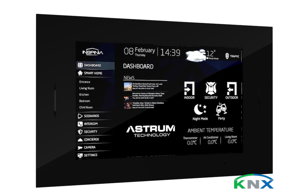 Vitre 10" Touch Panel mit KNX für Wandeinbau