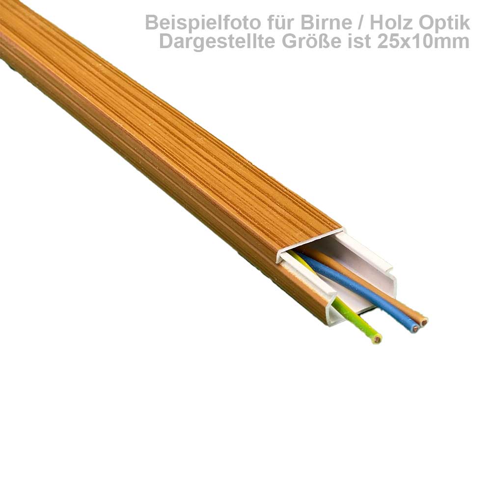 15x15 mm Kabelkanal Birne Holz Optik Selbstklebend 1m