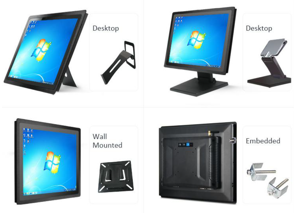 Einbauvarianten 21,5 WINDOWS Wandeinbau Touchpanel schwarz