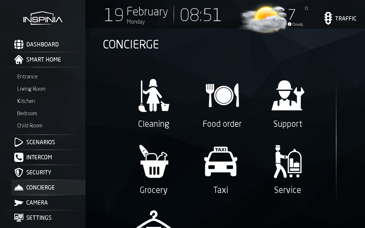 INSPINIA Touch Panel:: Ansicht Concierge