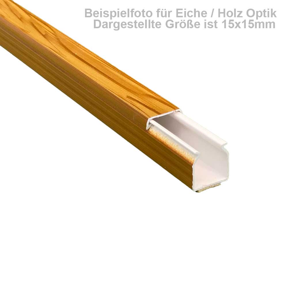 Kabelkanal 80x40 mm – Schraubmontage in Eiche Holz Optik - 1m