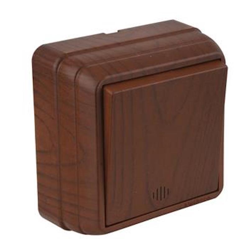 Schalter mit Kontrollleuchte/ Kontrollschalter Walnuss Holzoptik, IP20 -BRON Serie Schalter mit Kontrollleuchte/ Kontrollschalter Walnuss Holzoptik, IP20 -BRON Serie