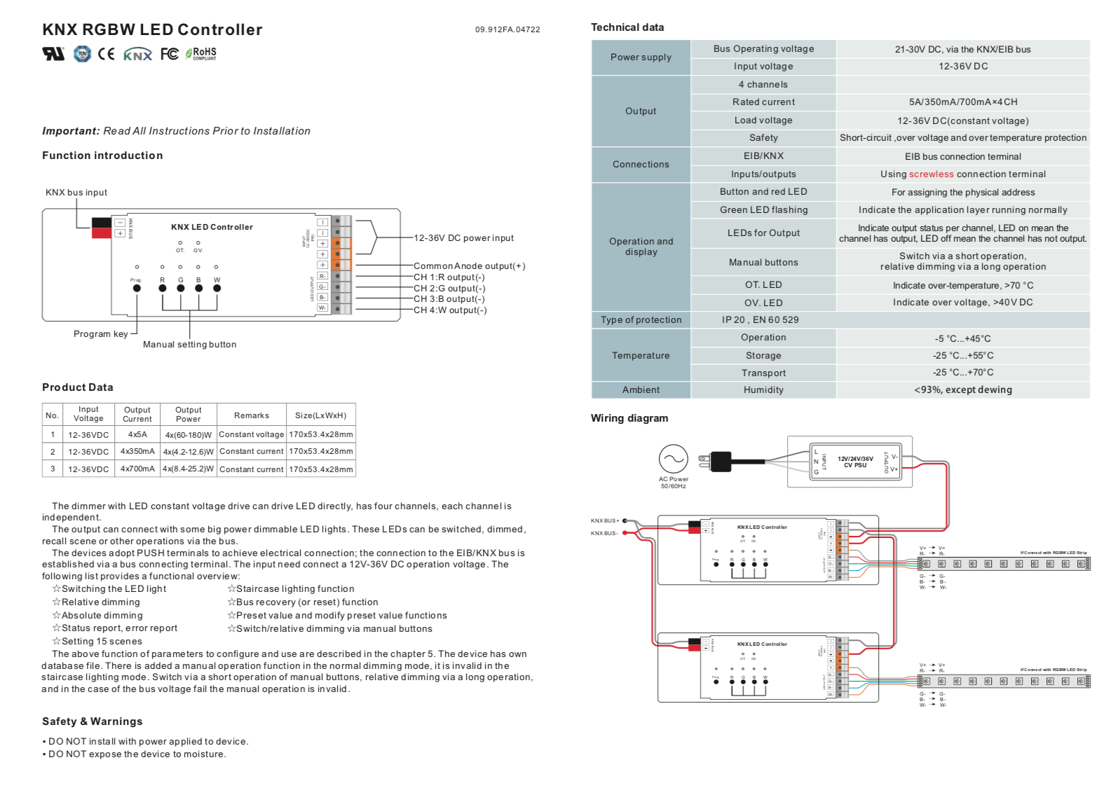 Bedienungsanleitung KNX RGBW LED Dimmer - Seite 1