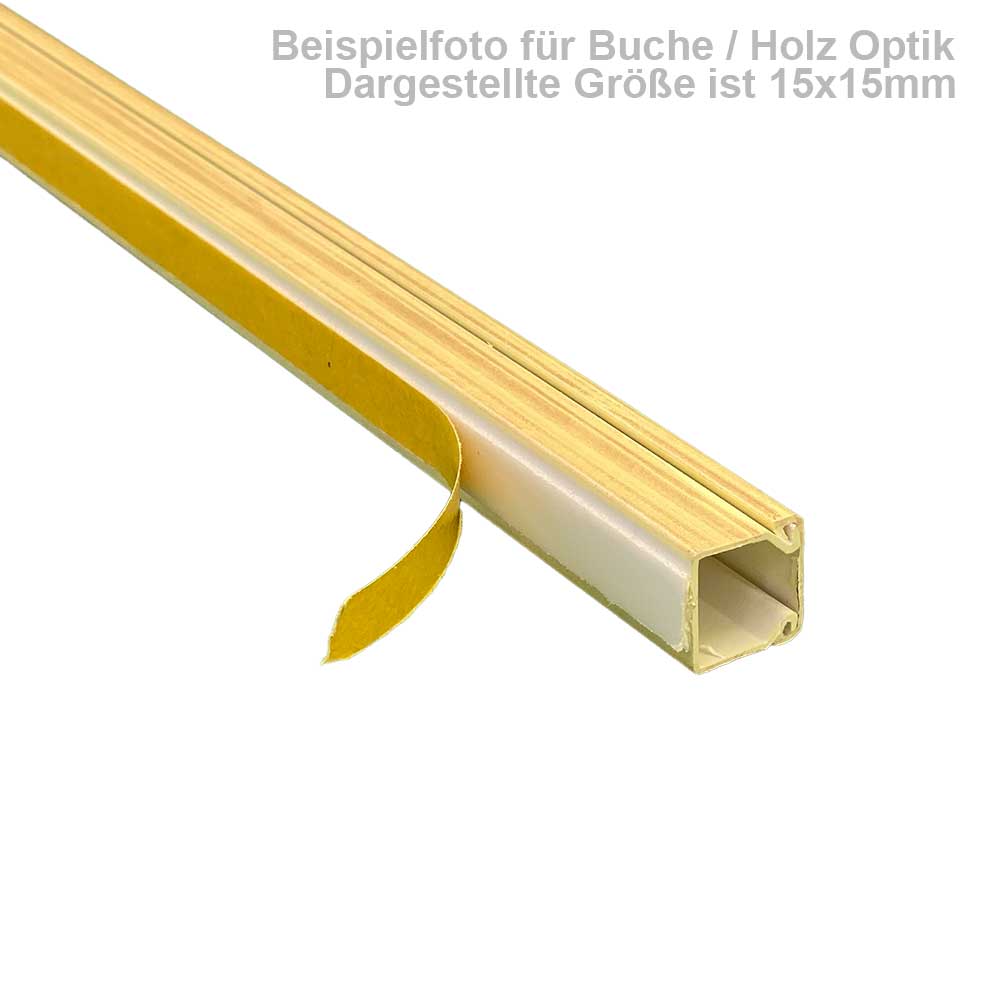 Kabelkanal Buche Holz Optik 60x15 mm Selbstklebend (1m Stück) Kabelkanal Buche Holz Optik 60x15 mm Selbstklebend (1m Stück)