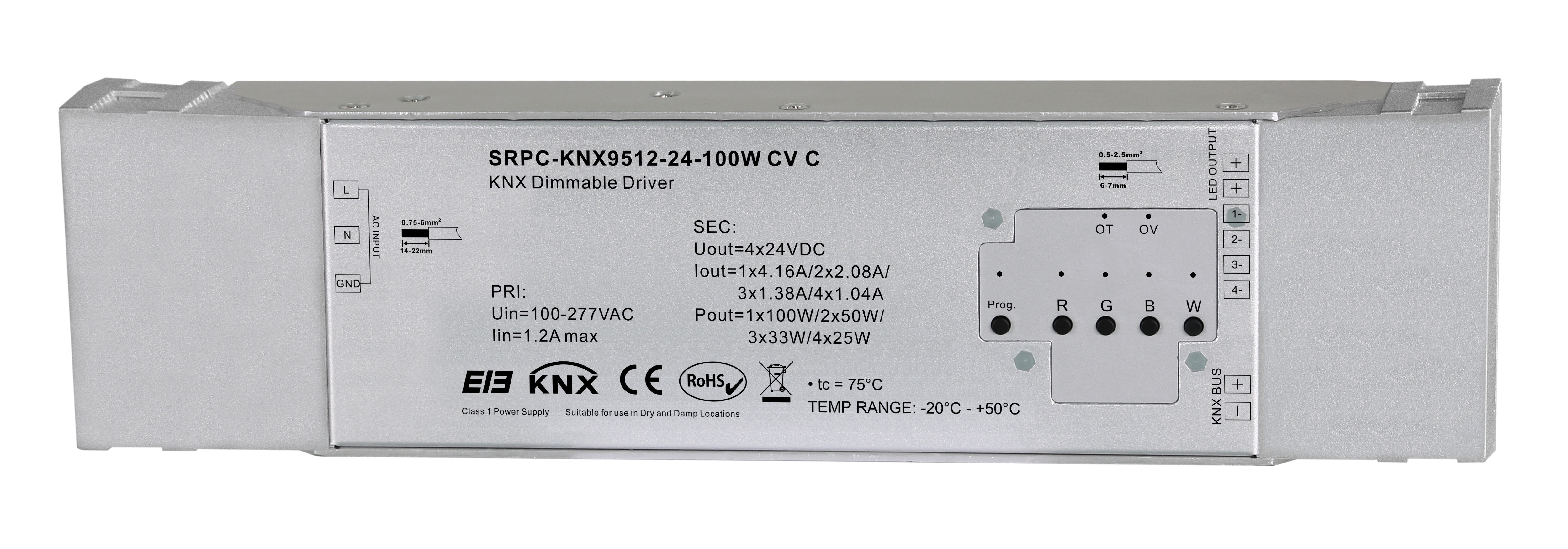 24v knx rgbw led dimmer mit integriertem 100w netzteil